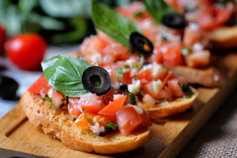 Bruschetta starter at anthony's coal fired